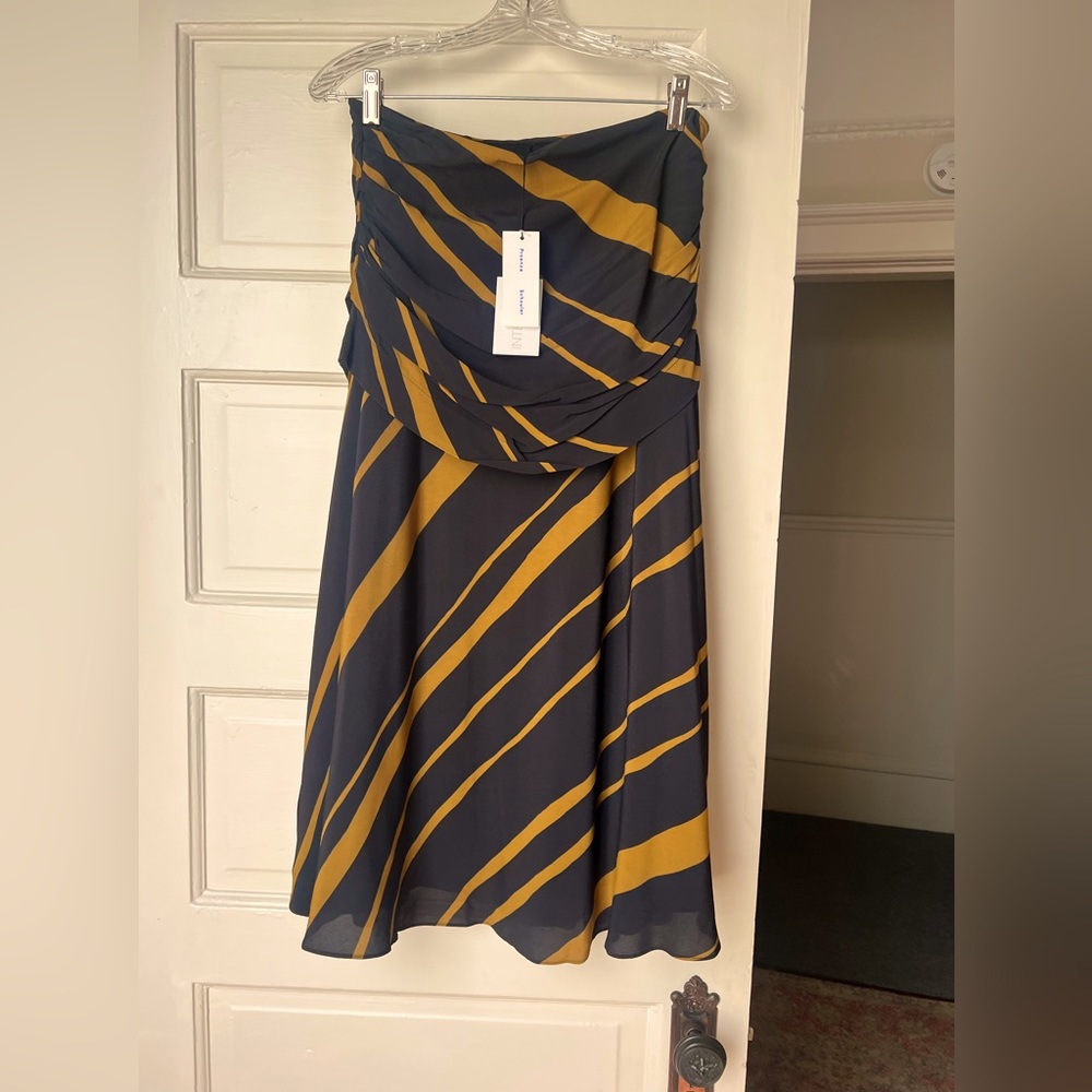 NWT PROENZA SCHOULER
Print Drape Twist Midi Skirt - Black/Caramel, size 6